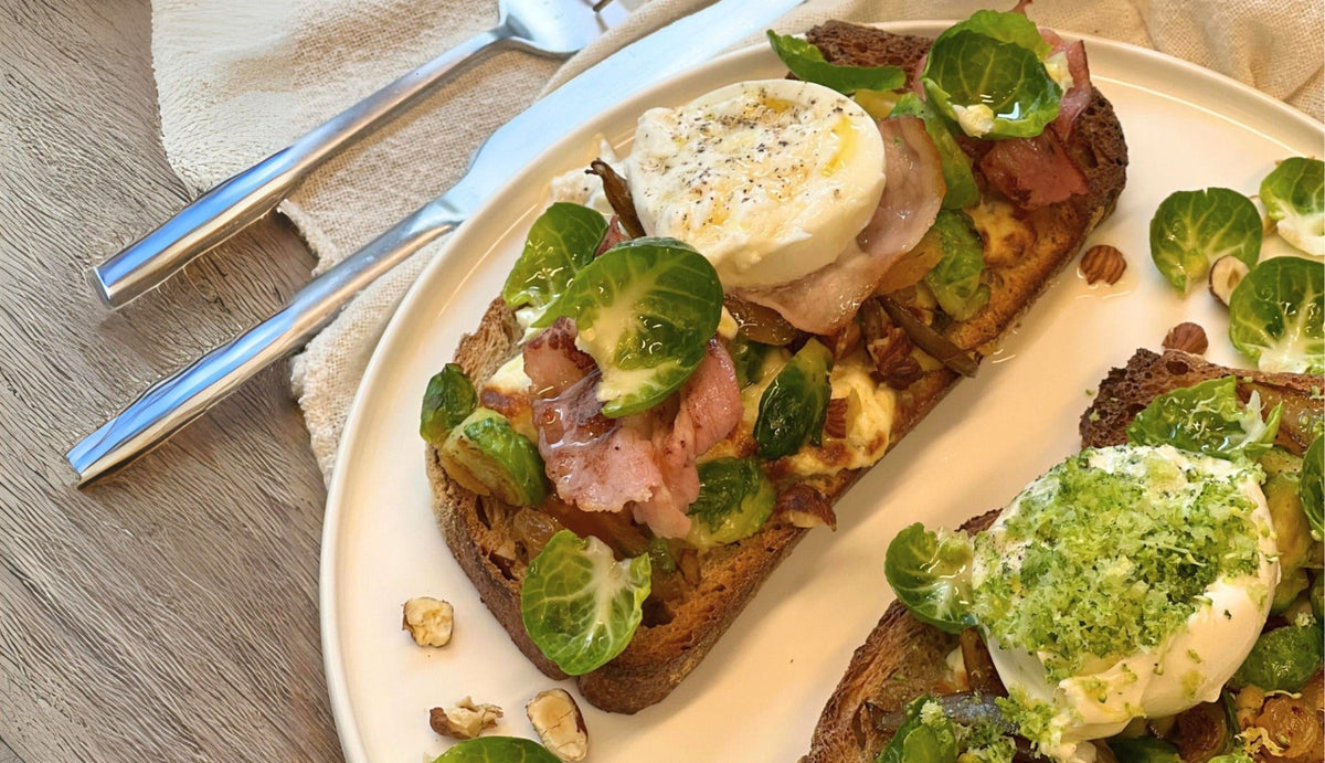 Recette toast grillé aux choux de bruxelles