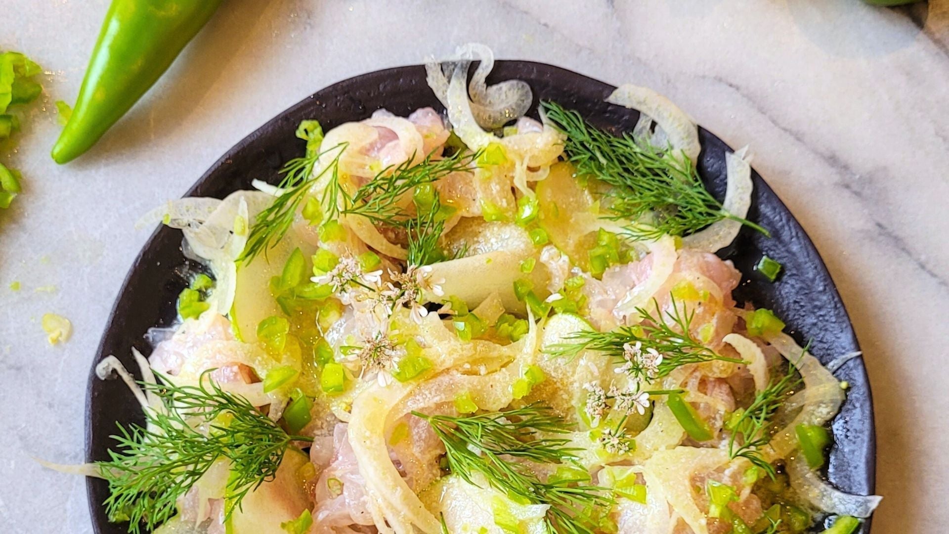 Recette ceviche de dorade grise, pomme et fenouil