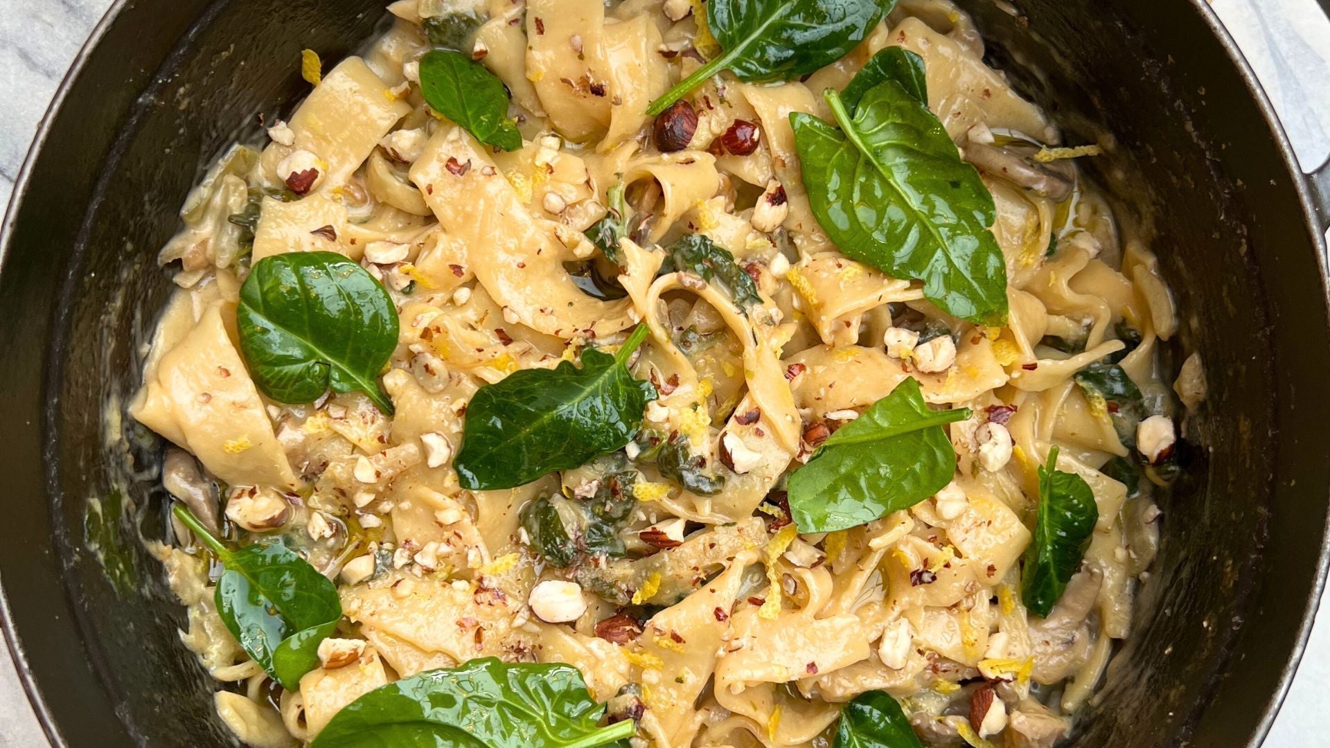 Recette one pot pasta champignon et parmesan
