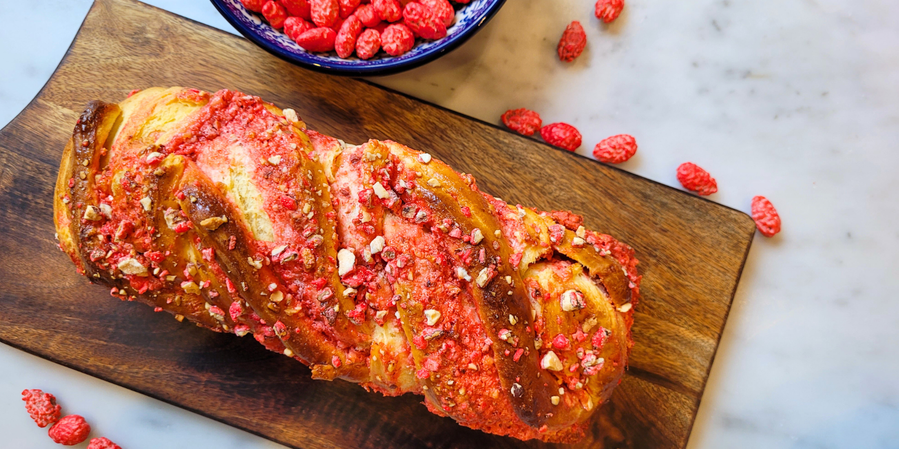 Recette babka aux pralines roses