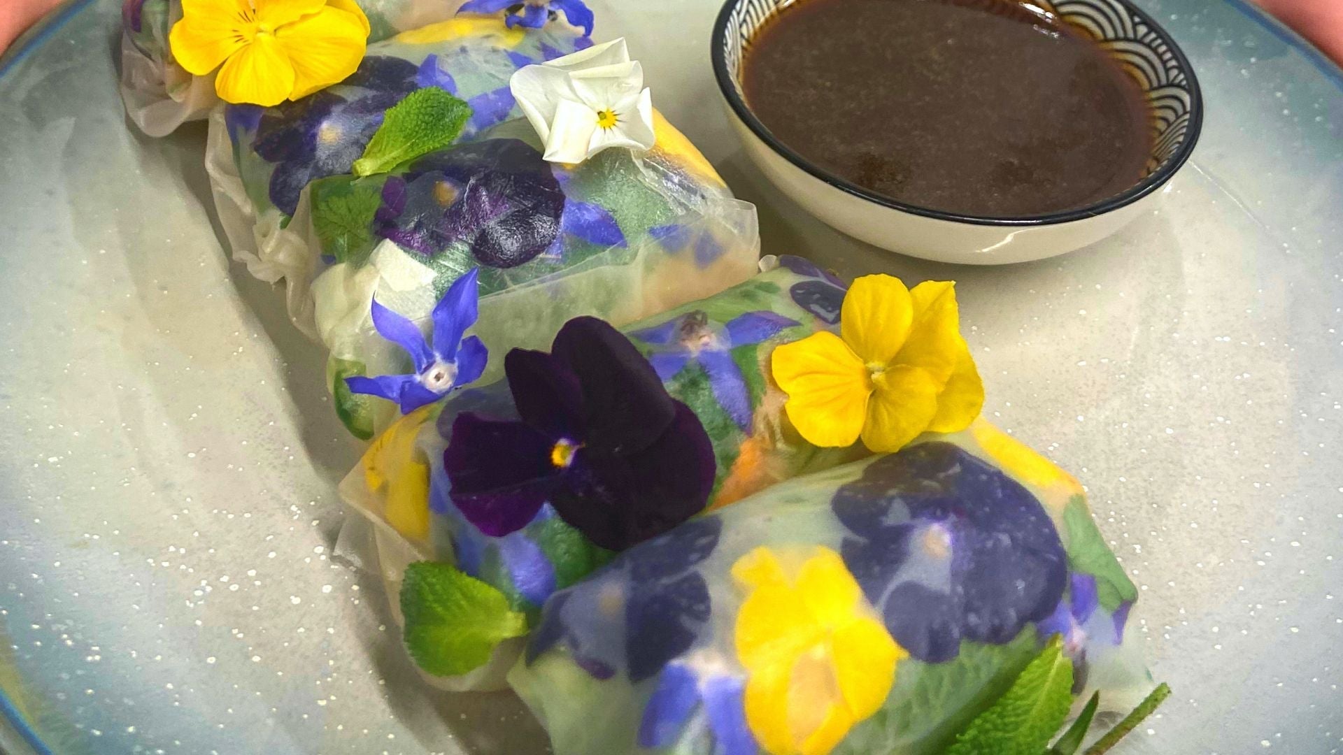Recette rouleaux de Printemps aux fleurs